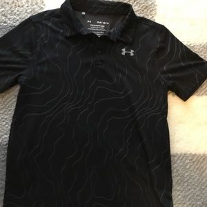 Boys Under amour button collar golf shirt